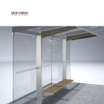 Aluminum Alloy Bus Stop Waiting Shed With 10mm Clear Tempered Glass