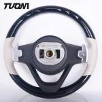 Round Mercedes Benz Steering Wheel Carbon Fiber Leather Soft Grip