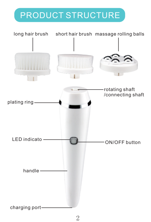 Eco Friendly Rechargeable Facial Cleansing Brush 330 G 6000 Rpm Pulse