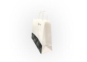 China White Eco Paper Packaging / Large Paper Shopping Bags With Handles wholesale