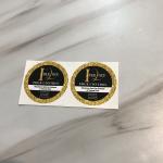 Waterproof PET Die Cut Shiny 2x2 Gold Custom Glitter Vinyl Stickers