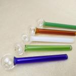 Premium Round Shape Glass Oil Burner Pipe Smoking Accessories Eco Friendly