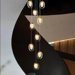 Nordic Light Luxury Designer LED Light Strip Crystal Glass Pendant Lamp For