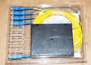 China ABS Box 1x4 Optical Splitter , SC Upc Connector PLC Fiber Splitter Fiber Length 1m wholesale