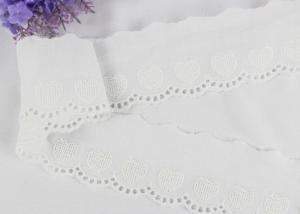 China Cotton White Embroidered Lace Trim For Spring Girl