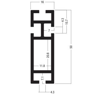 China Z460 50x16MM Beam Extrusion,Aluminum 2 way system,Aluminum equipmen suit for tension lock wholesale
