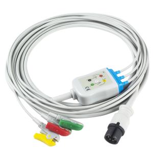China AAMI 6Pin ECG Cable And Leadwires 3 Lead IEC Clip Connector ECG Cable wholesale