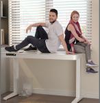 Modern Boss Study White Wooden Standing Computer Desk with Lift Top and Electric