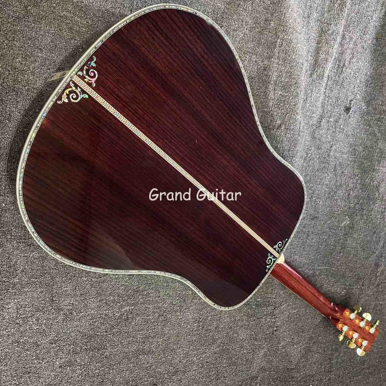 Custom 41 Inch D-45 Sunburst Acoustic Guitar, Rosewood BACK SIDE, Martin Style