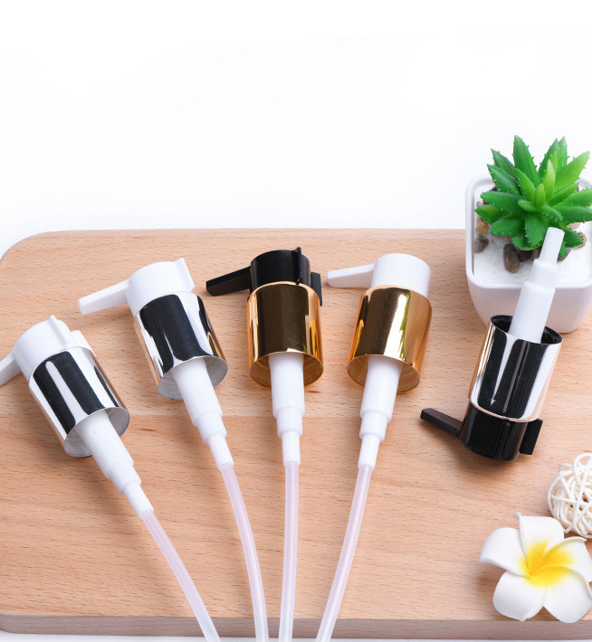 24 410 Plastic Black Head Oil Pump Bottles Long Tip Powder Pump