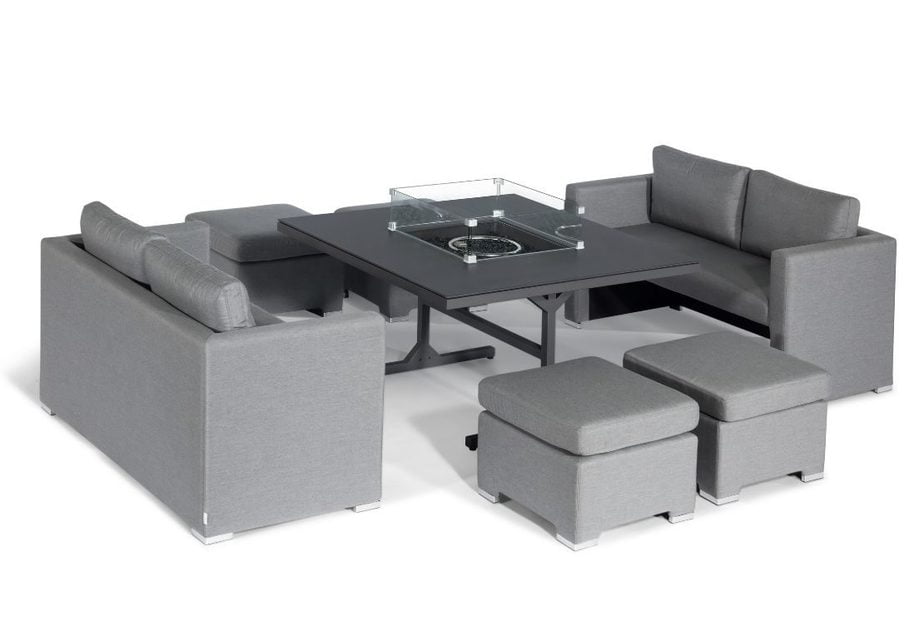 Modern Design Garden Furniture Sofa Set with Firepit Table Table Size W126 x D126 x H71cm
