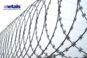 China Galvanized High Security Fencing Barbed Tape Concertina In Military Prison Industrial Settings wholesale