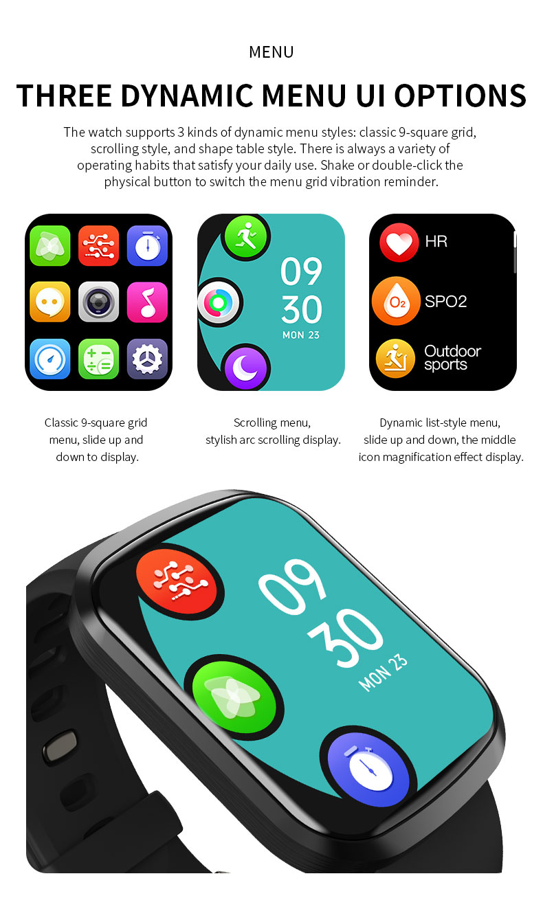 HW23 Smartwatch Custom 250mAH Password Lock Screen Pressure Dial Switch