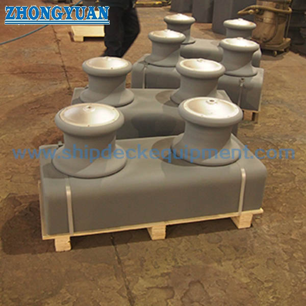 JIS F 2014 Casting Open Type 2 Rollers Shipside Fairlead Rollers Ship Mooring Equipment