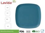 Bright Color Durable Bamboo Square Plates BPA / Phthalate Free 10" 25cm For