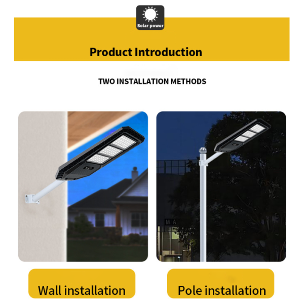 Split-Type Solar Street Light with Wide Beam Angle for Outdoor Illumination
