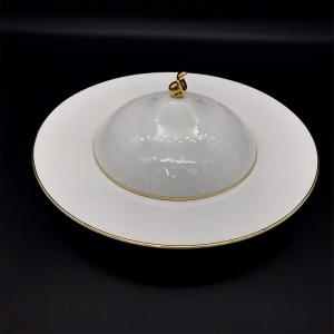 China White On Glazed Ceramic Plates With Cover For Wedding Party on sale
