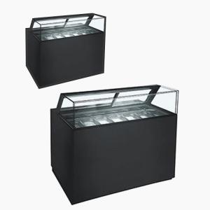 China 7/ 8 /9 Pans Marble or Stainless Steel Base Ice Cream Display Cases wholesale