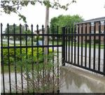 Black Decorative Metal Fencing , Ornamental Iron Fence Panels 40*40mm Horizontal