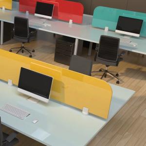 China Eco-friendly 6mm Decorative Lacquered Glass Workstation Partitions for Workstations wholesale