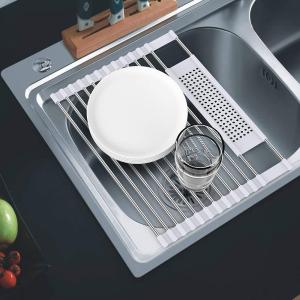 China Multi purpose Home Storage Organization Roll Up Dish Drying Rack Over The Sink wholesale