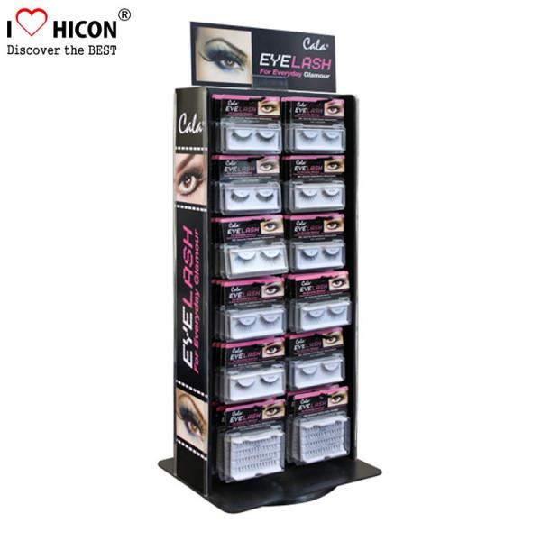 Quality Advertising Table Top Metal Acrylic Eyelash Display Stand Rotating For Beauty Product for sale