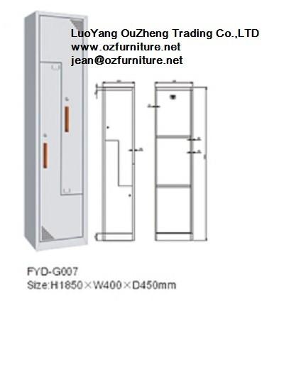 2 door steel locker FYD-G007,storage locker cabinet FYD-G007,Like 7 Shape,two