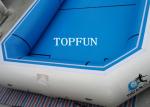 PVC Tarpaulin Blue Portable Swimming Pools , Inflatable Water Park Fire
