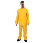 R101-Y 100% Water Proof Rain Jacket Pant PVC Polyester Hooded RAINWEAR for
