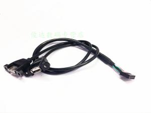 China 30cm Motherboard Internal 9pin Pitch 2.54mm to Dual Port USB 2.0 A Female Screw Lock Panel Mount Cable wholesale