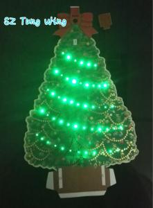 China Beautiful Christmas Tree Shaped Optic custom music greeting cards wholesale