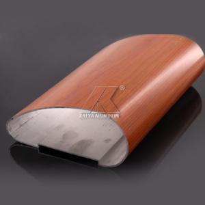 China Wood Grain Aluminum Extrusion Profiles , Aluminum Exterior Handrails For Indoor Shop Handrail wholesale