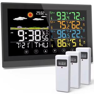 China Digital Weather Station with 3 Sensor In/outdoor Temperature Humidity Weather Forecast wholesale