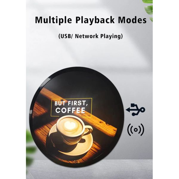 MJK 23.6 Inch 1280*1280 Touch LCD Display Android OS Based Circular Display Digital Signage for Shop Promotion Animation