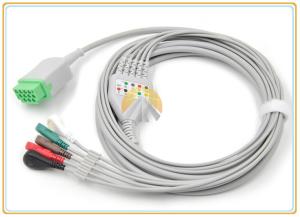 China GE Marquette ECG Electrode Cable 11 Pin Connector 5 Leadwires Snap wholesale