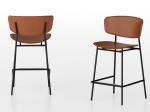 Fifties Tanned Leather Stool / Saddle Stool Office Chair L 50,5 P 54 H 95 Cm