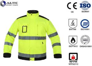 China Reflective PPE Safety Wear Disposable Anti Wrinkle Adjustable Sleeve Zip Pockets wholesale