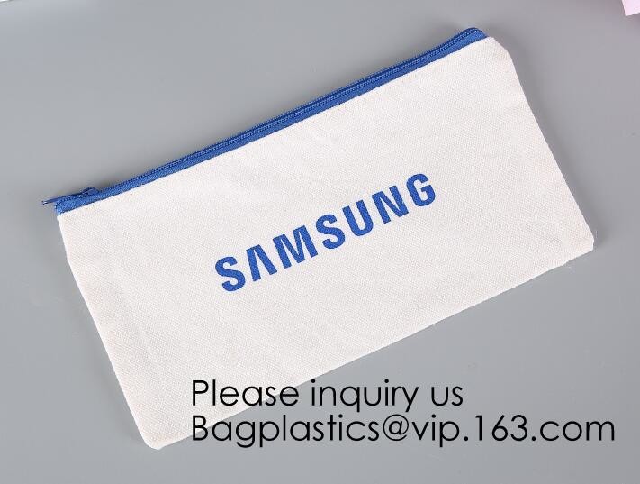 Necessary Black Pouch Canvas Print Makeup Cosmetic Bag,Personalized Custom Wholesale Canvas Material Makeup Cosmetic Bag