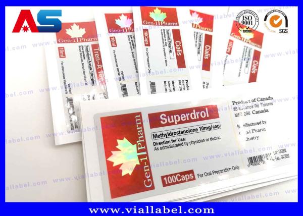 Adhesive Vinyl Glass Injection Peptide Bottle Labels , Injection Peptide Bottle