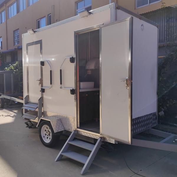 Customizable Mobile Toilet Trailer for Outdoor Events and Construction Sites and