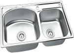 Brushed Stainless Steel Sink Bowl / Double Undermount Sink 750 X 400 MM X 150 MM
