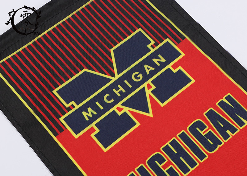 Michigan Wolverines Multicultural Flag Banners Football Team Pentagon Flag with Tassel 9 x 15''
