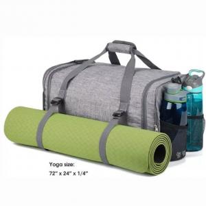 China Custom Foldable Sports Gym Bag With Shoes Compartment & Wet Bag Yoga Bag wholesale