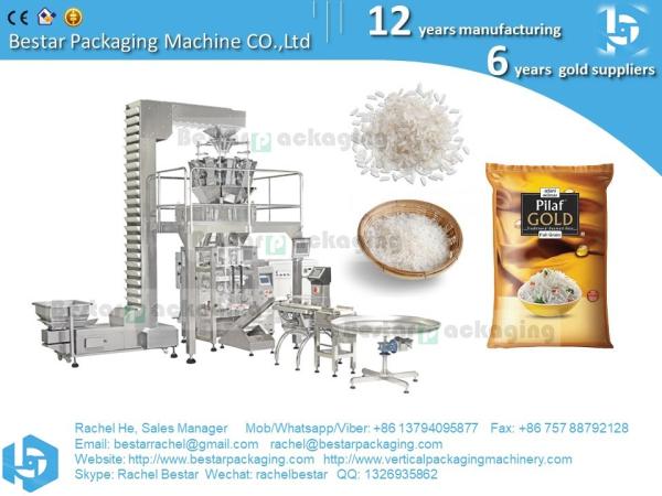 Automatic long grain rice packaging machine packing by PE film BSTV-550BZ