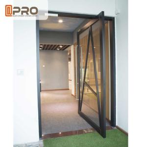 China Space Saving Glass Pivot Front Door With Powder Coated Surface Treatment door pivot hinges glass door pivot front door d on sale