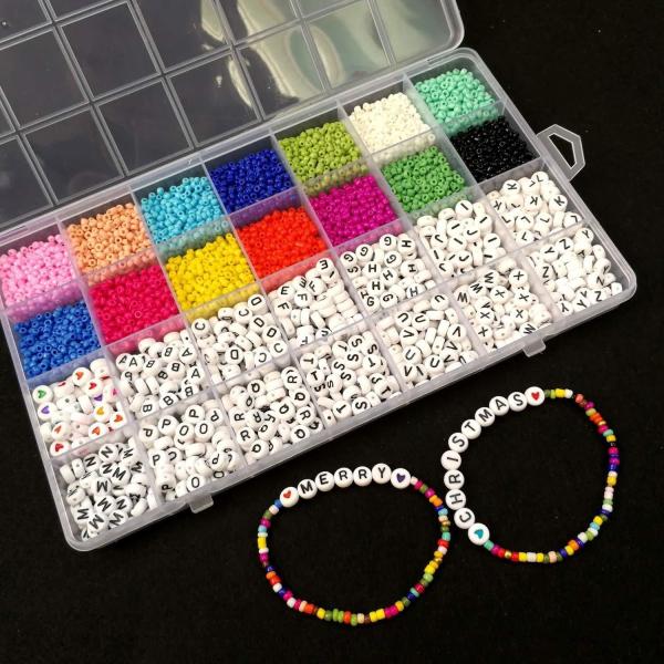 5000pcs Acrylic Beads for Bracelets 26 Letters DIY Beads Chain Thigh Chain for