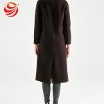 Luxury Elegant Fitted Woolen Womens Long Winter Jackets With Printed Belt