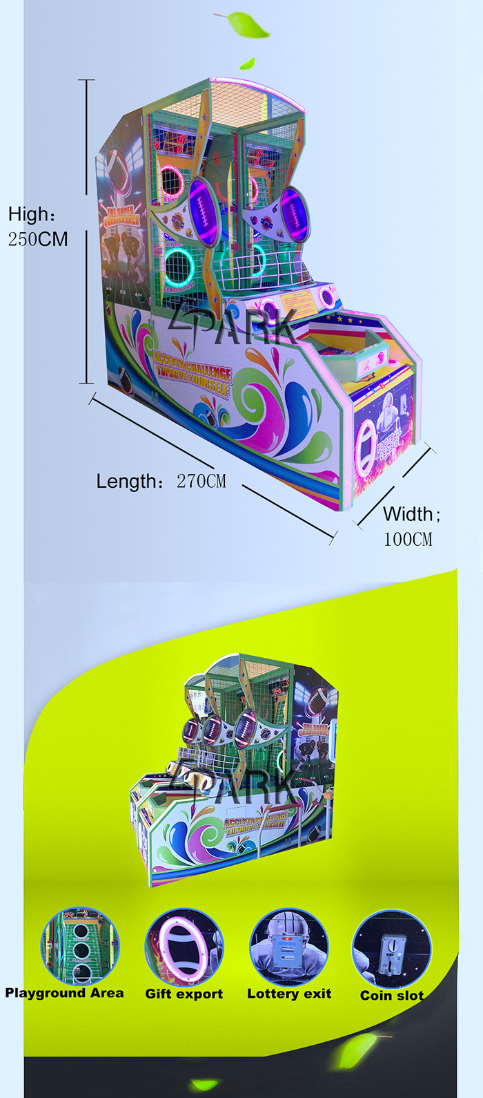 American Football League Shooting ball game EPARK amusement Arcade fun sports throwing basket ball gamee Machine