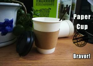 China Biodegradable Hot Drink Cups With Lids / Sleeves Environmental Protection wholesale