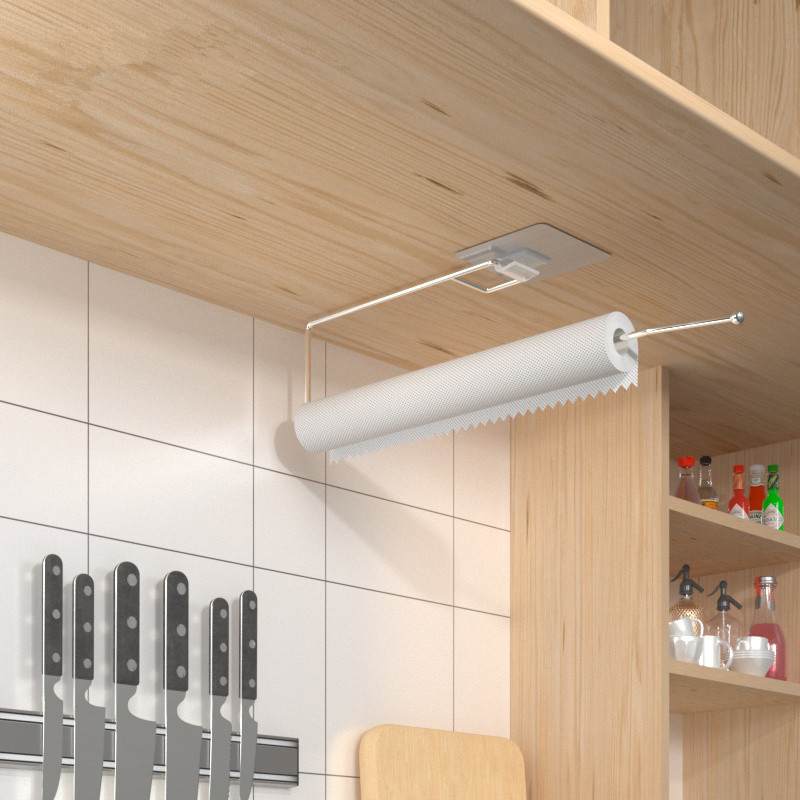 Plastic Hanging Toilet Tissue Paper Roll Holder Self Adhesive Wall Mounted